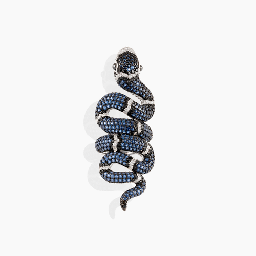 Anillo Serpiente de Plata 925 con Circonitas Marrones