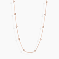 Collar Largo con Circonitas en Oro Rosa