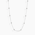 Collar Largo de Plata de Ley 925 con Circonitas