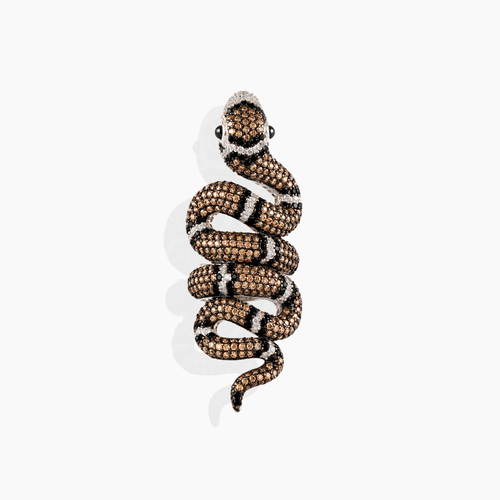 Anillo Serpiente de Plata de Ley 925 con Circonitas Azules